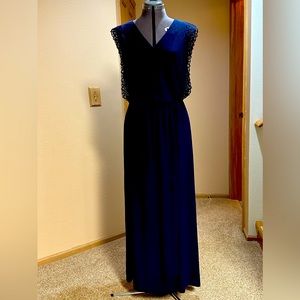 Dressbarn Navy Sleeveless Maxi Dress